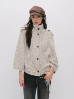 Vintage Mandarin-Collar Cardigan