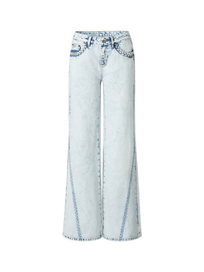 Wheat Braid Denim Pants