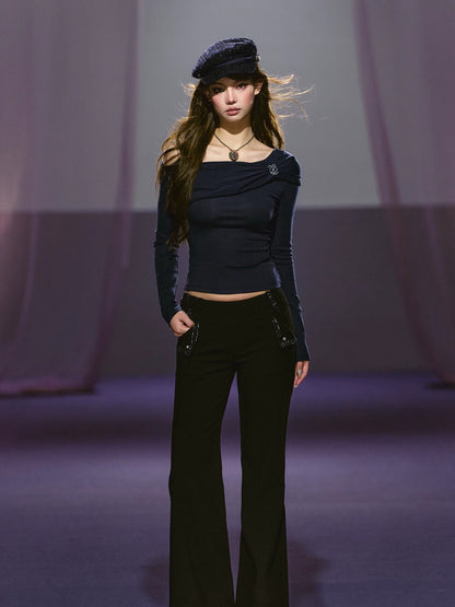 Asymmetrical Embroidered Top