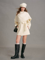 Detachable Cape Scarf Collar Coat