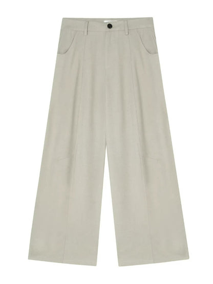 TR Front-Crease Wide-Leg Suit Pants