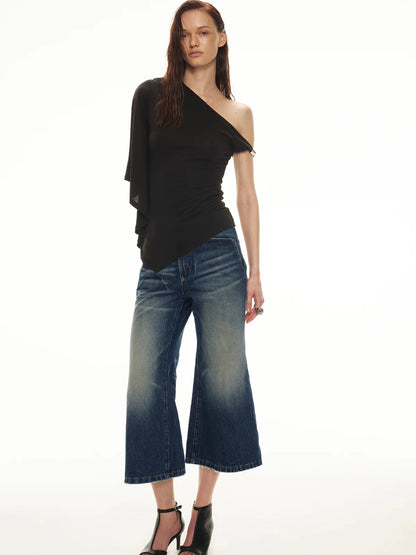 Vintage Flare Capri Jeans