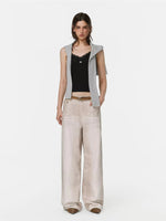 Lace Trim Wool Knit Vest