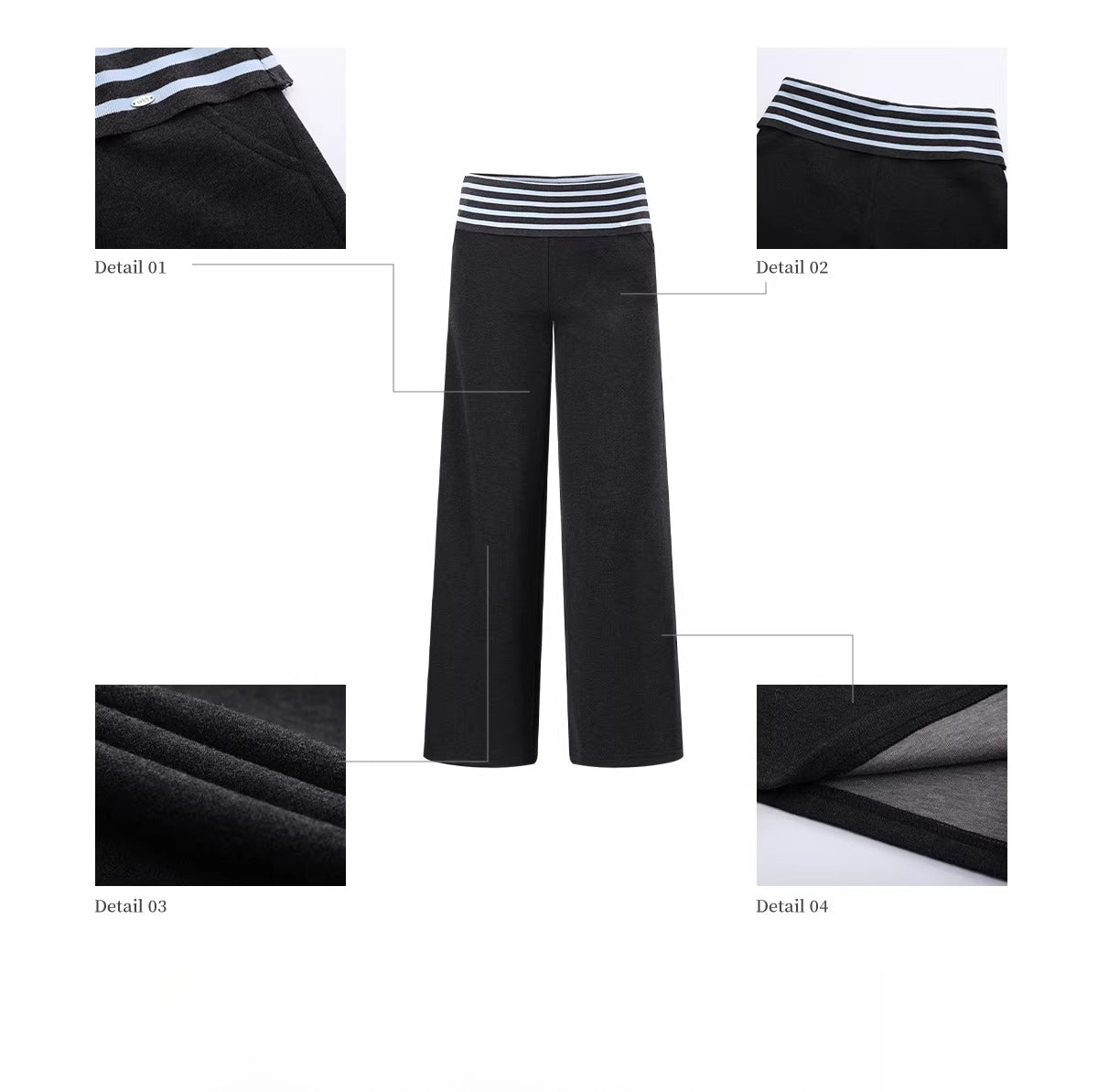 Gray Contrast Stripe Sweatpants