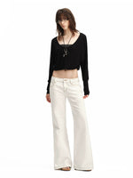 Contrast Flare Jeans