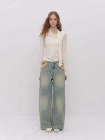 Asymmetric Draped Wool Blend Top