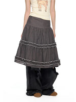 Ruffle Layered Midi Skirt