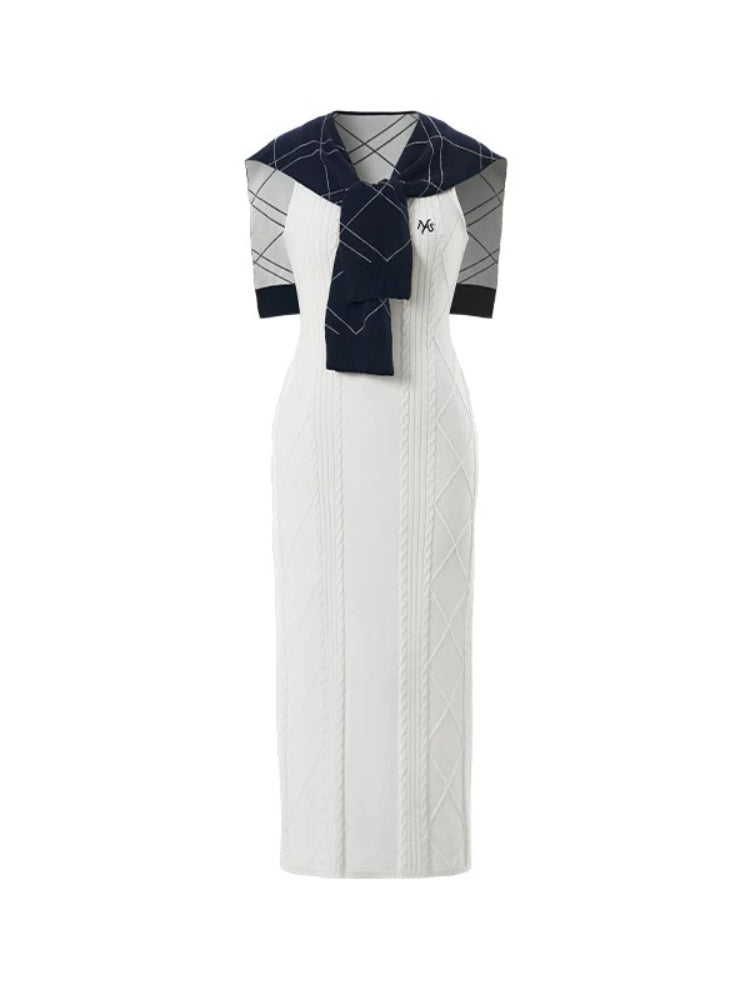 Duro Cable-Knit Argyle Dress