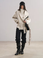 Stand Collar Tencel Trench Coat