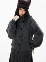 Hooded Wool Blend Jacket