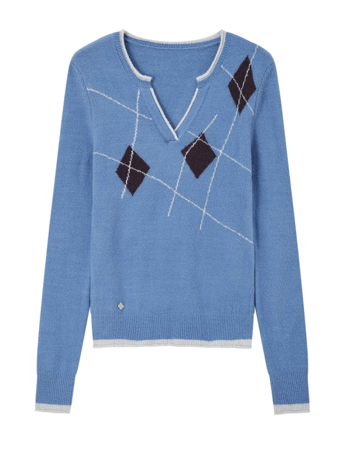 Diamond V-Neck Knit Sweater