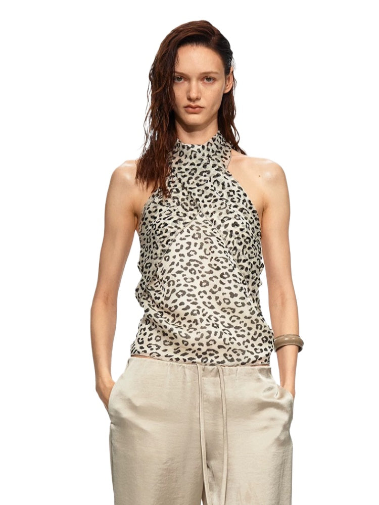 Leopard Halter Cami