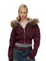 Detachable Fur Collar Hoodie Jacket