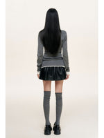 Contrast Layered Fitted Knit Top