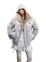 Shearling Patch Stand Collar Jacket