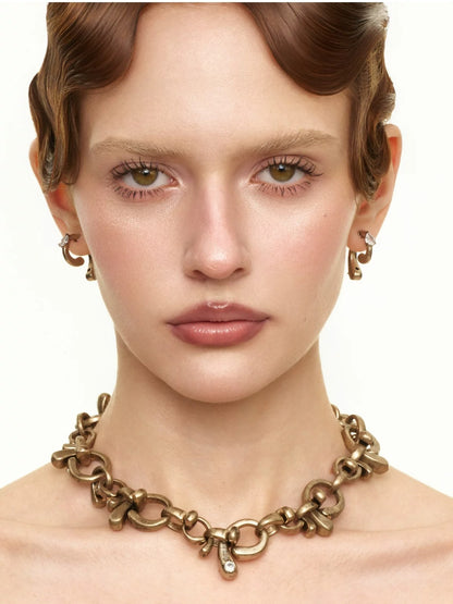 Vintage Gold &amp; Silver Zircon Earrings