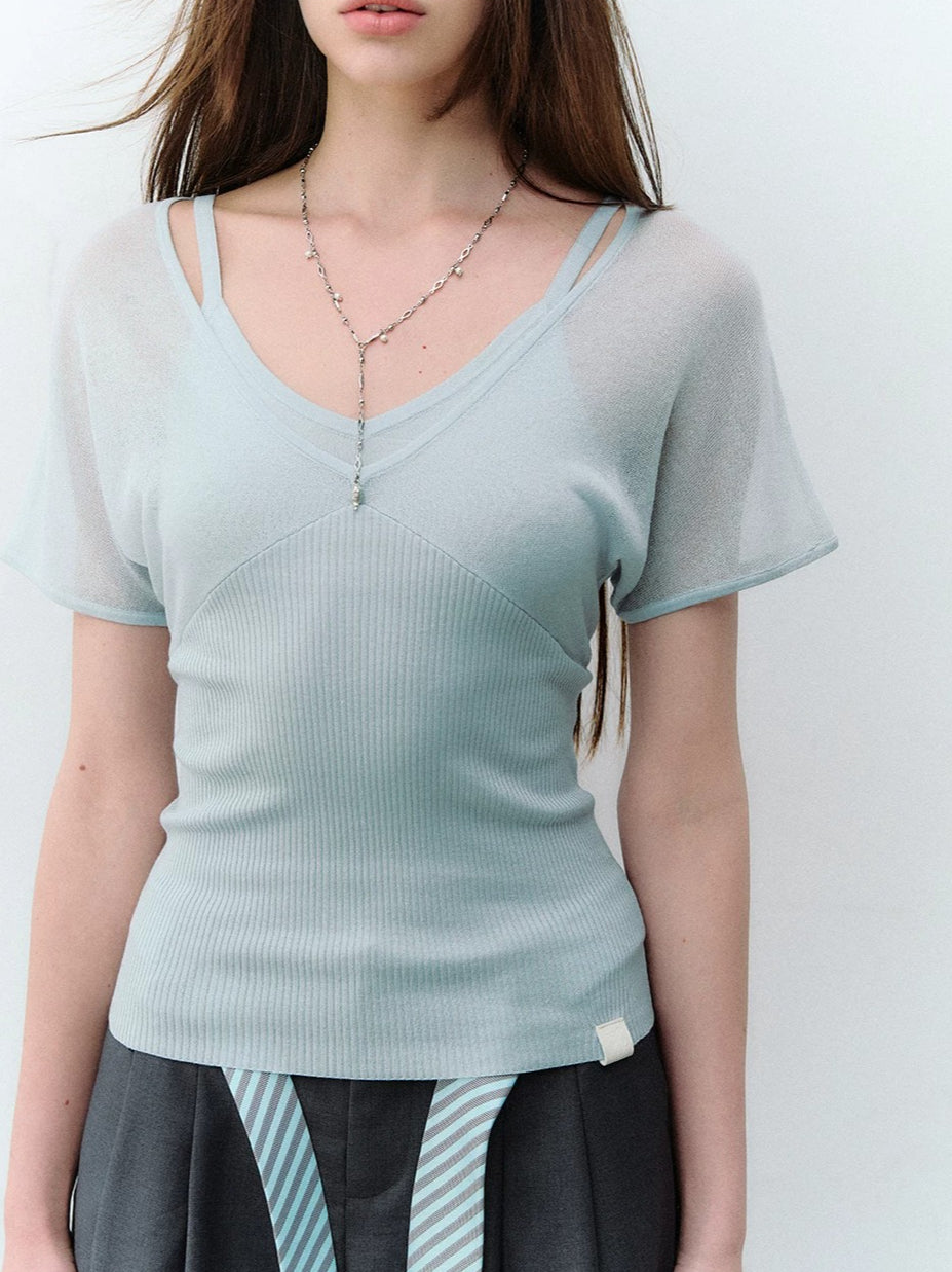 X-Line Layered V-Neck T-shirt
