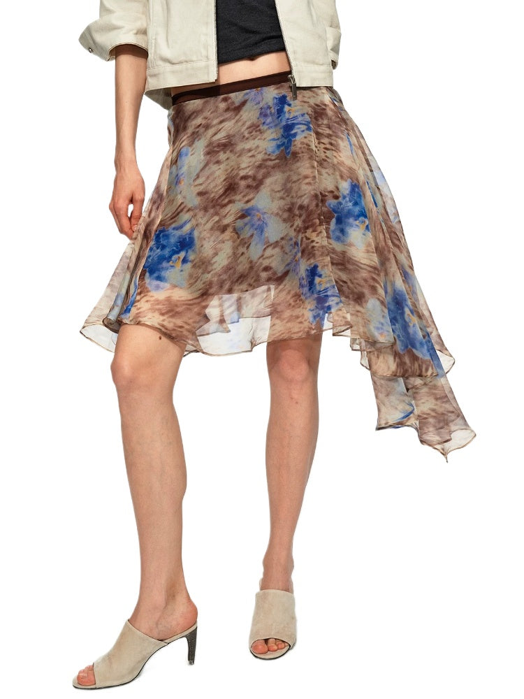 Leopard Chiffon Skirt
