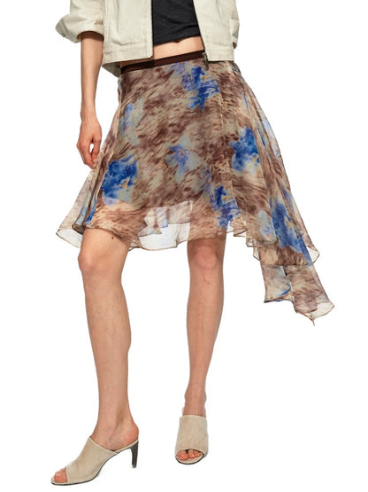 Leopard Chiffon Skirt