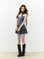 Fake Two-piece Plaid Spliced Cami Dress