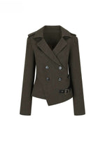 Asymmetric Buckle Tailored Blazer