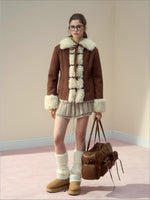 Suede Fleece Toggle Coat