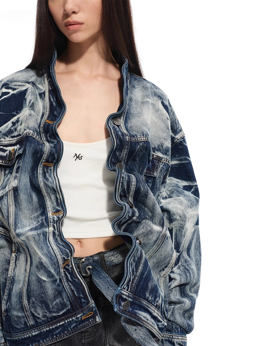 Vintage Blue Volcanic Denim Jacket