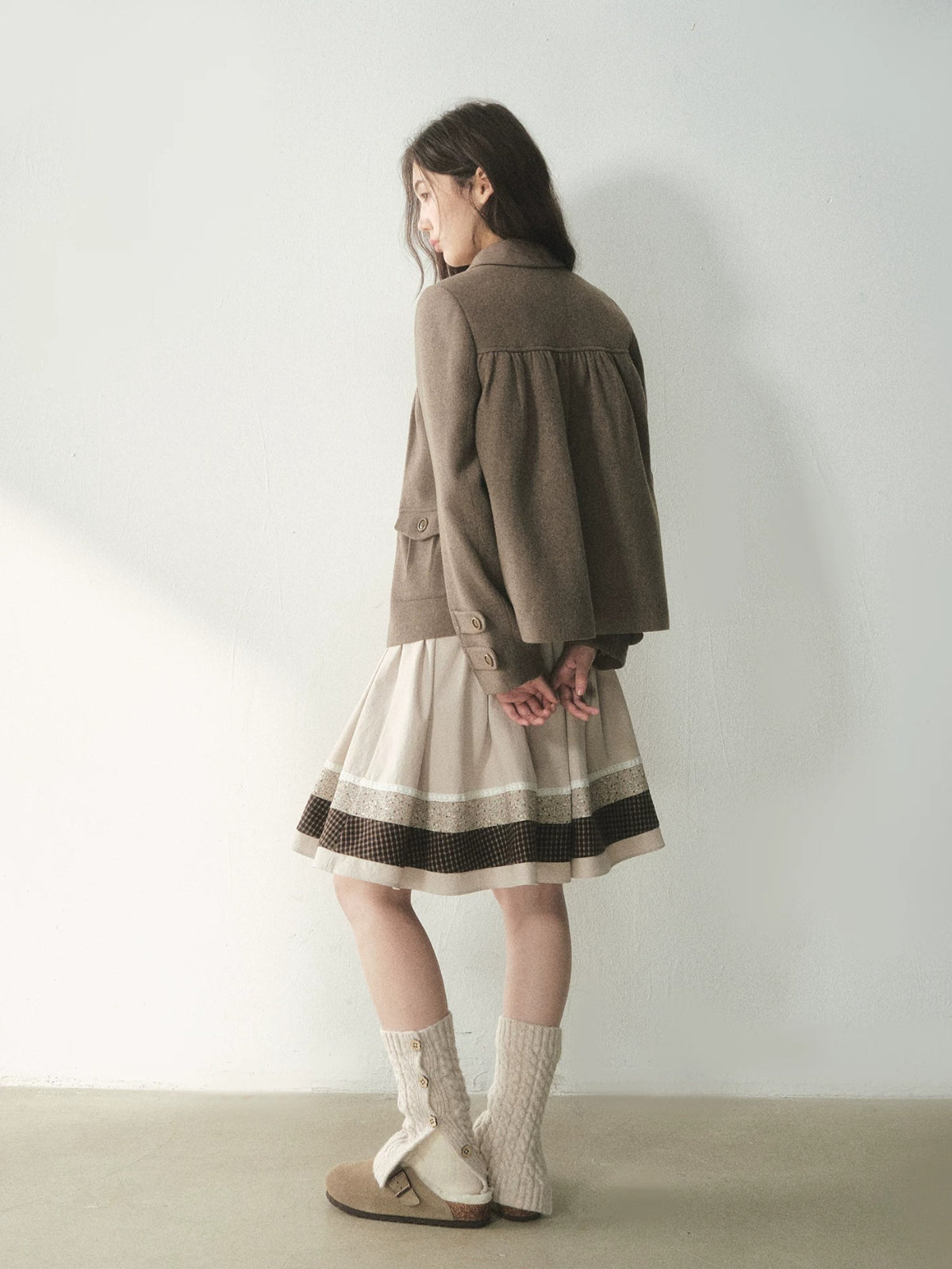 Chestnut Napoleon Wool Blend Coat