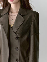Structured Laced Leather Blazer