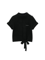 Wool Blend Tie Detail Knit Top
