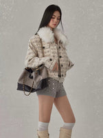 Tweed Fur Collar Jacket
