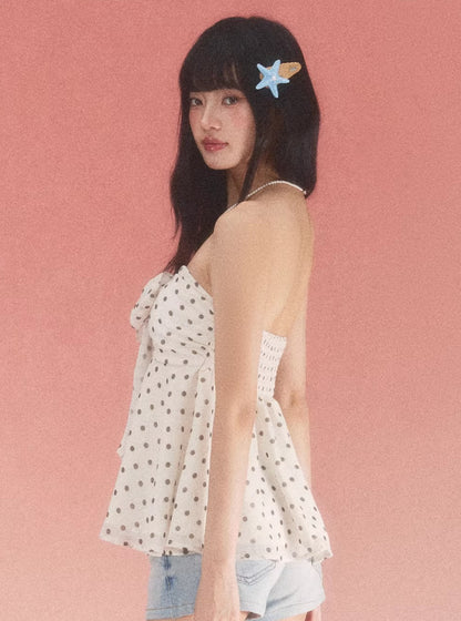 Bow Polka Dot Tube Top