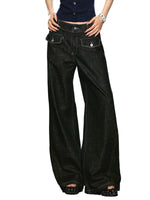 Wide-Leg Denim Trousers