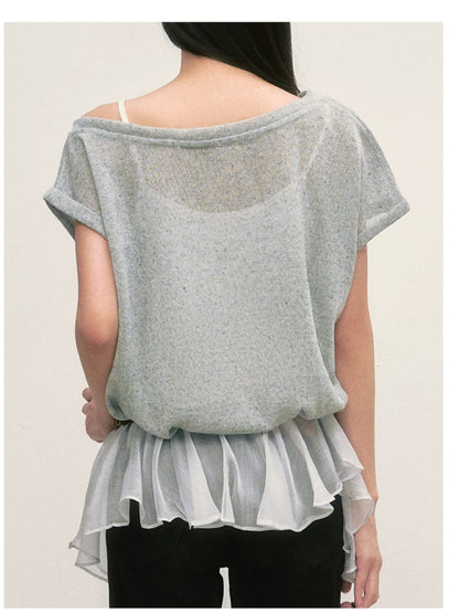 Layered Hem Faux Top