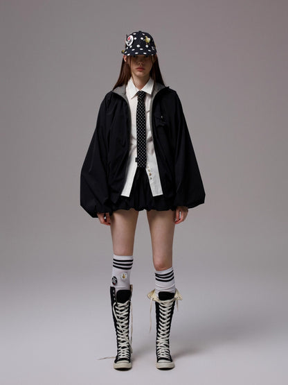 Patchwork Utility Hooded Jacket &amp; Skirt Set