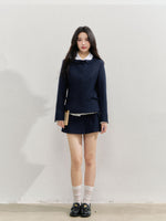 Navy Blue College-style Suit