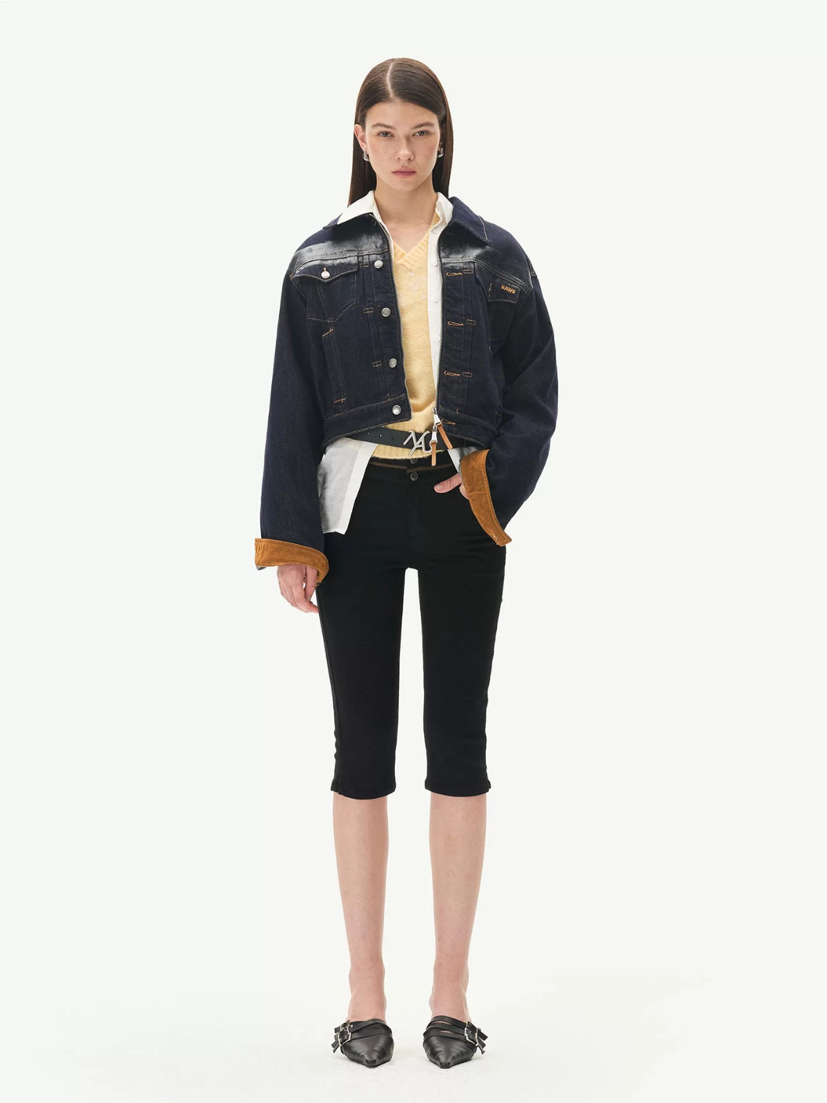 Double Placket Denim Jacket