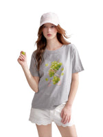 Grape Print Crewneck T-Shirt