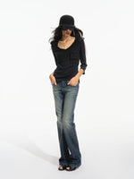 V Neck Knit Top