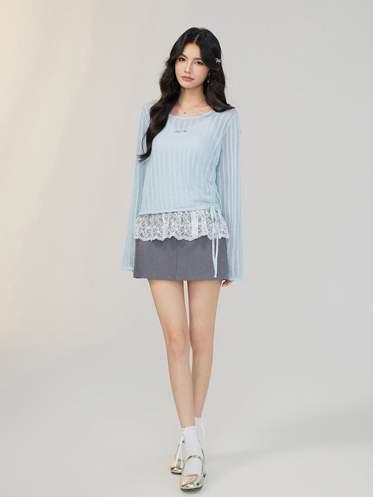 Hollow Irregular Lyocell Top