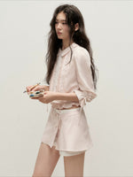 Pink Lace Shirt Skort Set