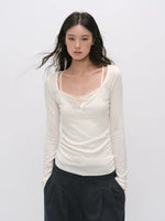 Lace Layered Wool Top