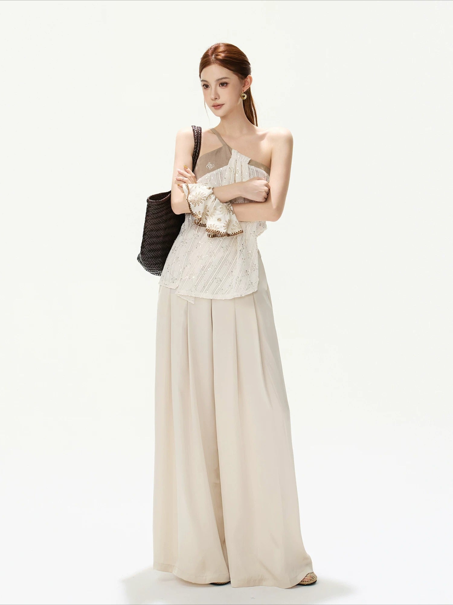 Asymmetric Sequin Knit Top