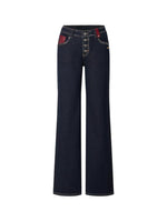 ＋5CM N4 Suede Straight Jeans