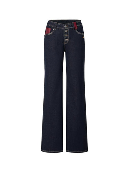 ＋5CM N4 Suede Straight Jeans