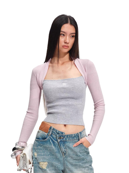 Aman Knit Colorblock Layered Sweater