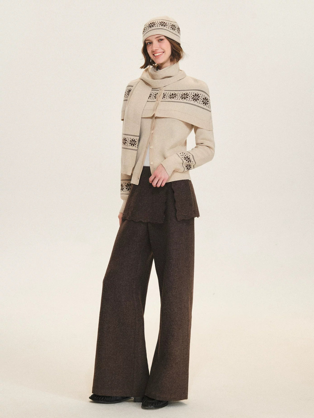 Fair Isle Knit Cape Sweater