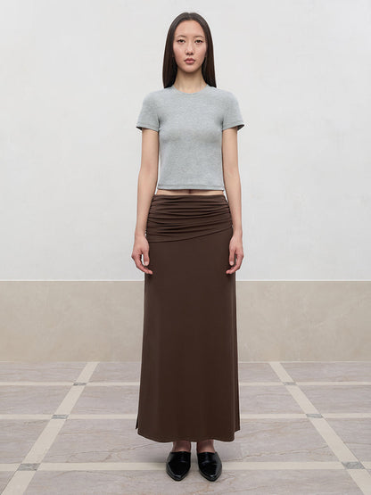 Regular-Shoulder Round Neck Short-Sleeve T-Shirt