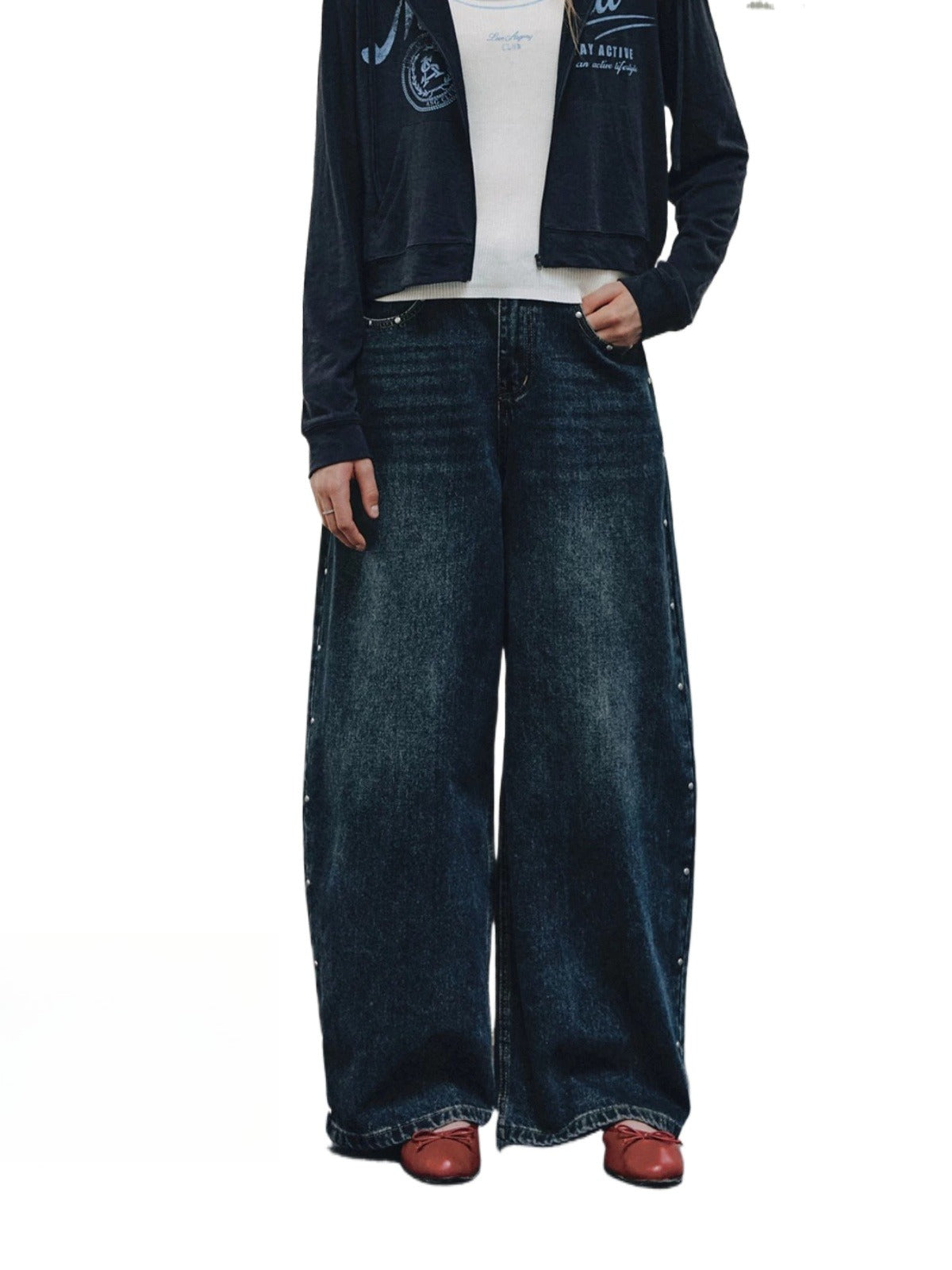 Rivet Wide Leg Jeans