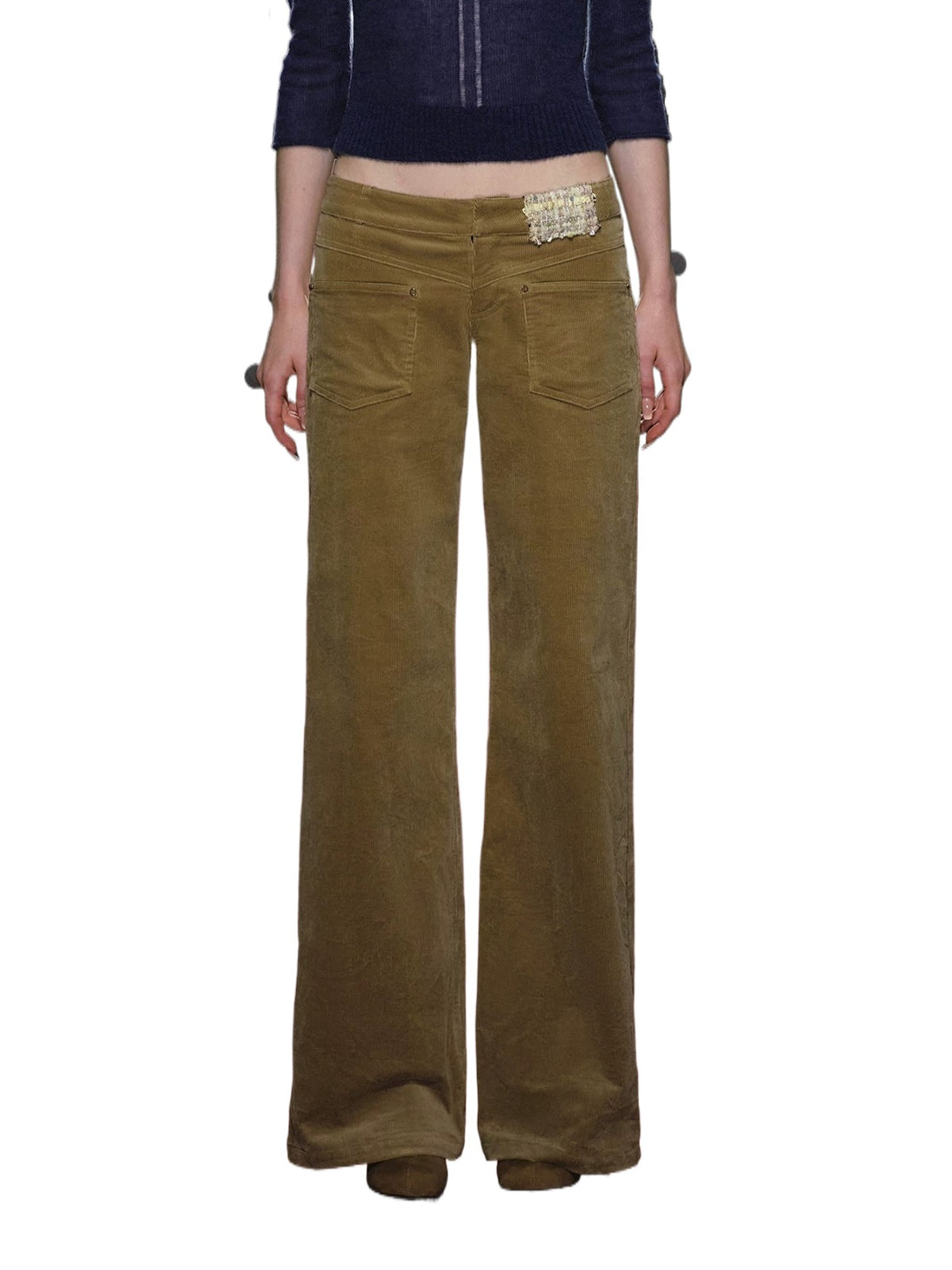 Corduroy Low Rise Wide Leg Pants